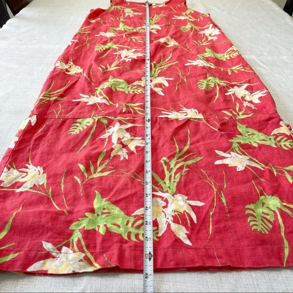 JM Collection by Jennifer Moore Women Linen Floral Maxi Dress. Size 14.